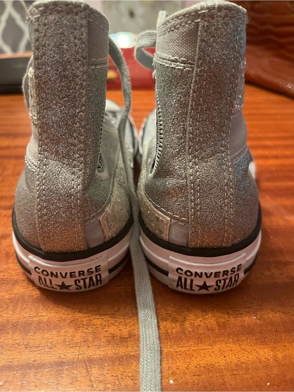Converse Kids' Silver Glitter High Top Sneakers
